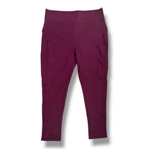 Seven7 Purple Maroon Leggings Form-Fitting Stretchy Bottoms Sz XL